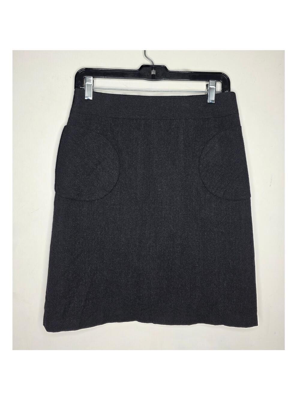 J McLaughlin classic dark grey fully lined wool skirt with pockets - 2 - career